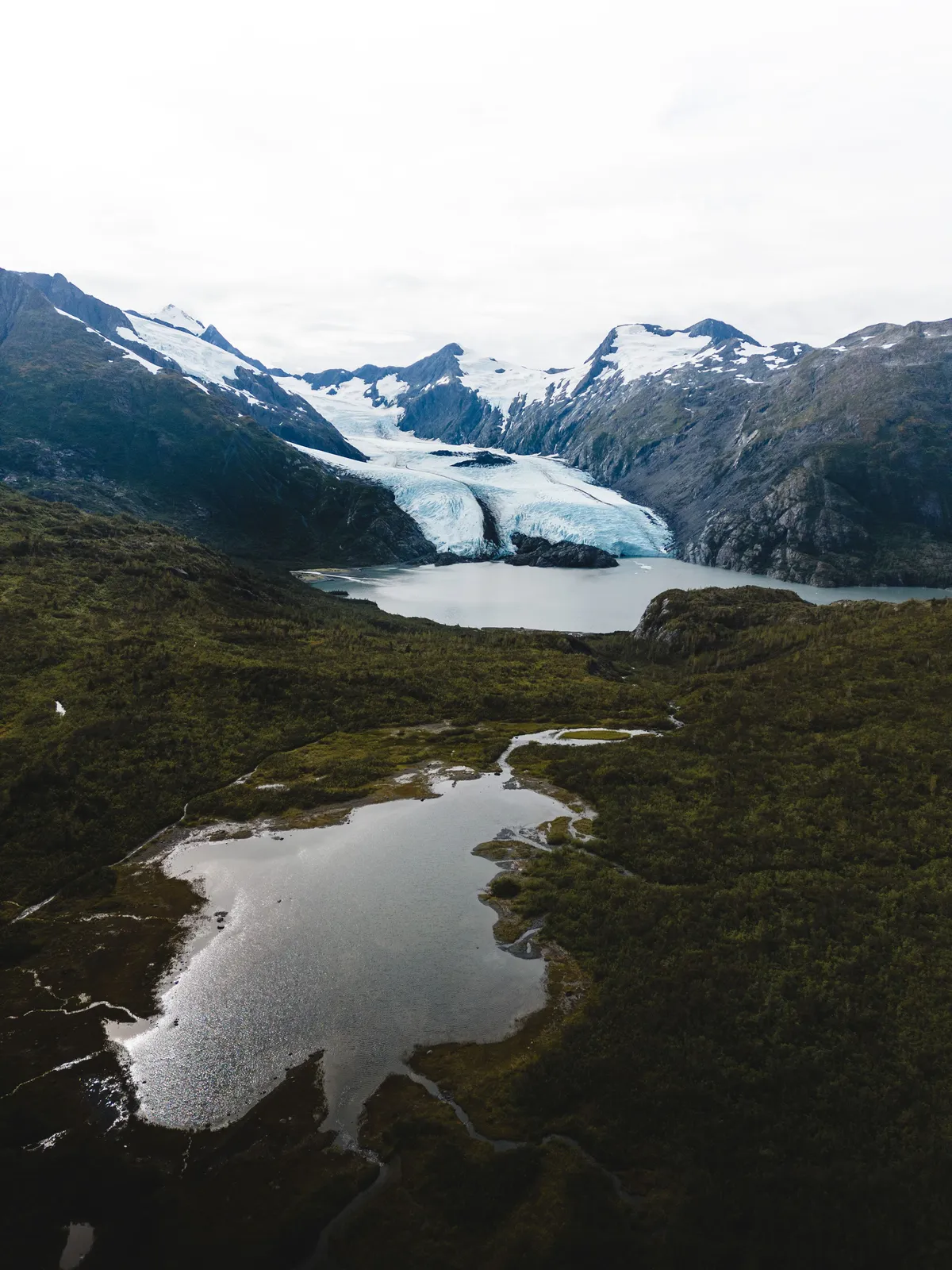 Portage Glacier and its lake near Girdwood